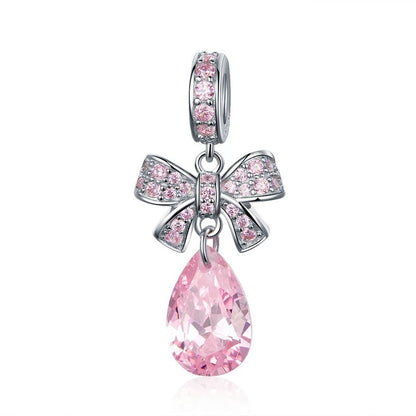 WOSTU 100% 925 argent Sterling rose Zircon cristal perles creux sculpté breloque pour la fabrication de bijoux ajustement Original Bracelet pendentif