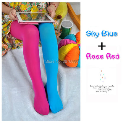 Collants couleur bonbon pour filles, collants en velours mignons, combinaison de couleurs contrastées, bas de danse chauds pour printemps/automne