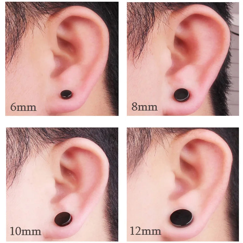 1 pièce Punk acier inoxydable vis haltère gothique boucles d'oreilles pour femmes hommes