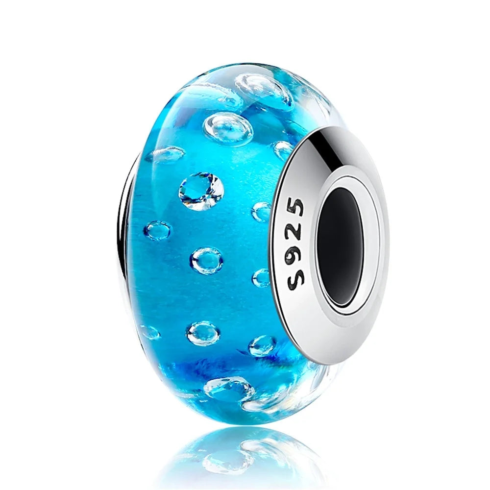 32 perles en verre de Murano Effervescence en argent Sterling 925