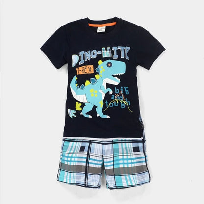 Ensemble de Vêtements 100% Coton pour Bébé Garçon de 2, 3, 4, 5, 6, 7 Ans, T-shirt et Pantalon en Forme de Crocodile Vert