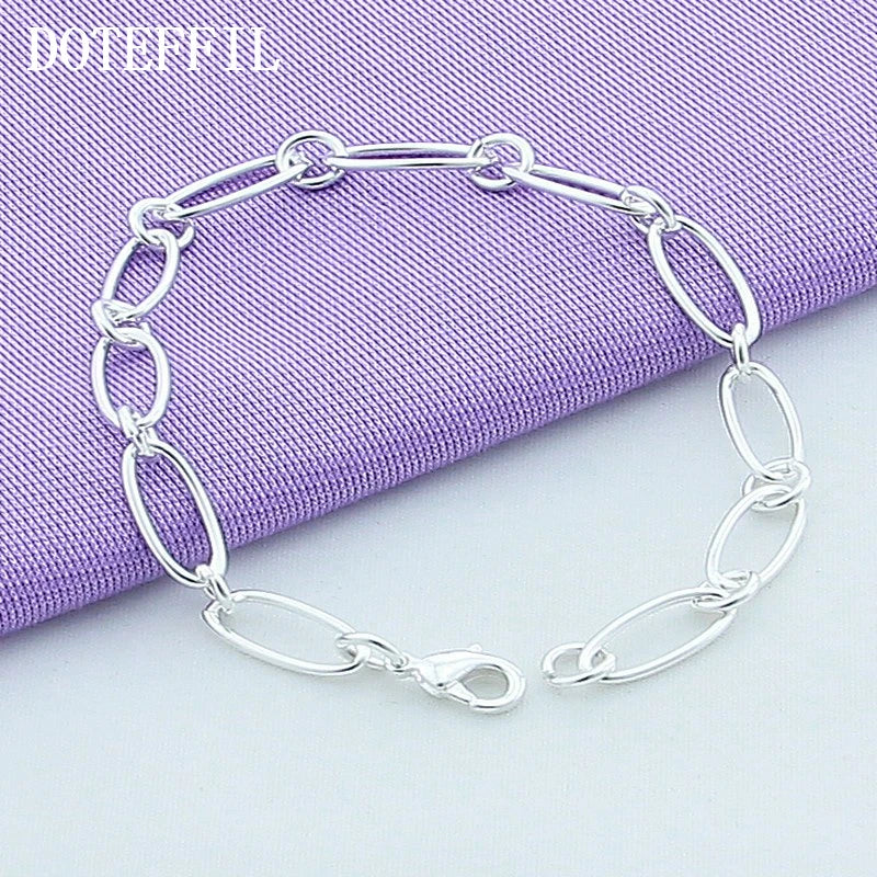 DOTEFFIL-Bracelet simple en argent regardé 925 pour femme,