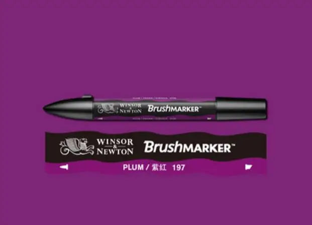Winsor & Newton-Pinceau pinceau à base de dc, séchage rapide, stylos d'art à double pointe, tons noir, gris, rose, violet