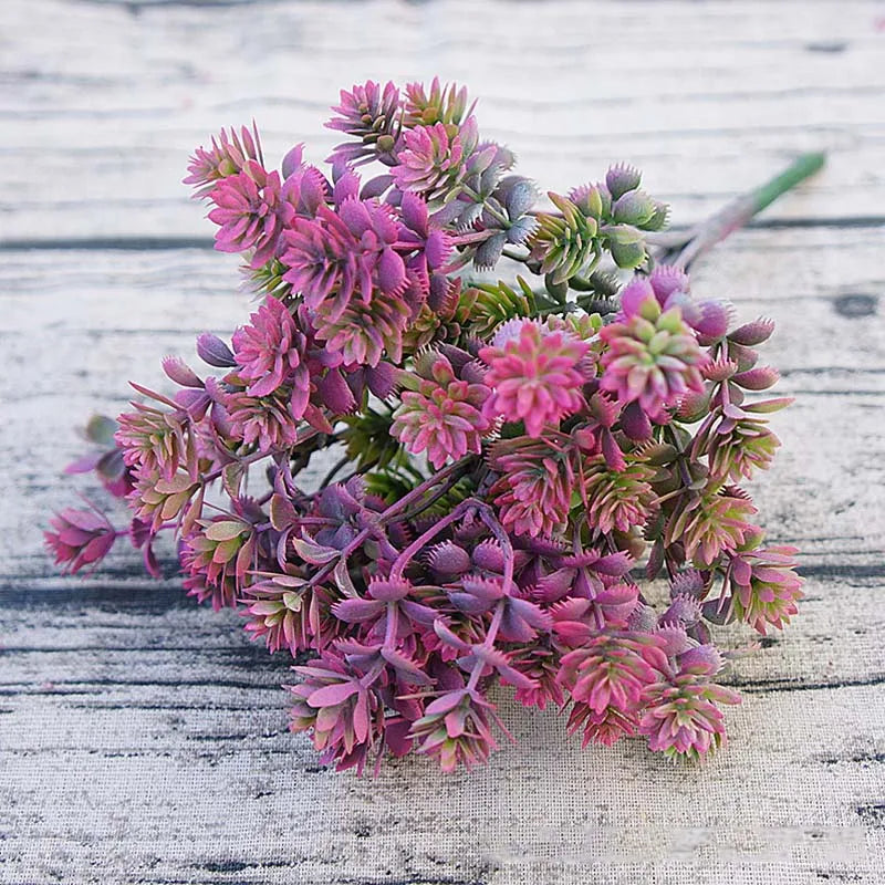 28 têtes plantes succulentes artificielles automne fausses feuilles plantes succulentes en plastique herbe de Lotus pour décoration de jardin de mariage A5029