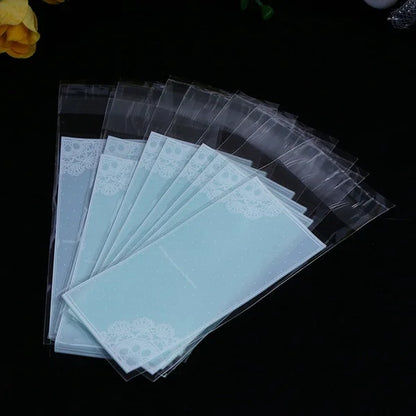 100 pièces/lot Mini emballage de biscuits en plastique 5x10 cm sacs d'emballage de cupcakes sacs auto-adhésifs opp sac cadeau sac de bonbons paquet de rouge à lèvres