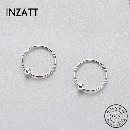 INZATT minimaliste réel 925 en argent Sterling rond petites boucles d'oreilles accessoire à la mode pour les femmes petite amie bijoux cadeau de fête