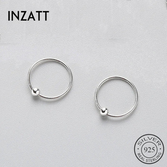 INZATT minimaliste réel 925 en argent Sterling rond petites boucles d'oreilles accessoire à la mode pour les femmes petite amie bijoux cadeau de fête
