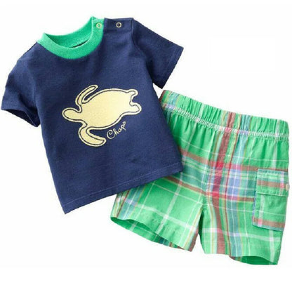 Ensemble de Vêtements 100% Coton pour Bébé Garçon de 2, 3, 4, 5, 6, 7 Ans, T-shirt et Pantalon en Forme de Crocodile Vert