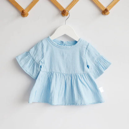 Chemisier à manches longues pour fille, haut en coton, décontracté, vêtements pour enfants, printemps et été