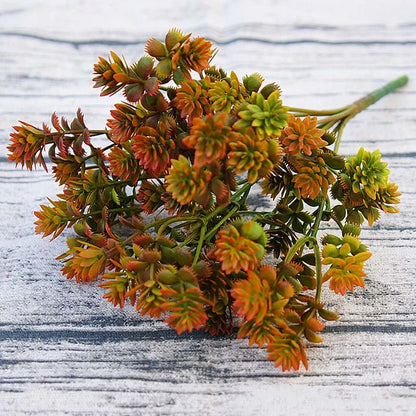 28 têtes plantes succulentes artificielles automne fausses feuilles plantes succulentes en plastique herbe de Lotus pour décoration de jardin de mariage A5029