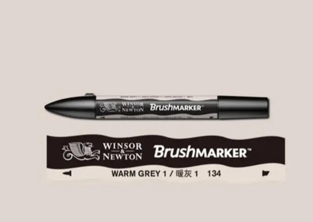 Winsor & Newton-Pinceau pinceau à base de dc, séchage rapide, stylos d'art à double pointe, tons noir, gris, rose, violet