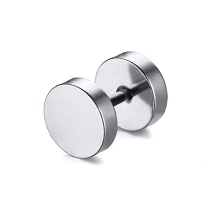 1 pièce Punk acier inoxydable vis haltère gothique boucles d'oreilles pour femmes hommes