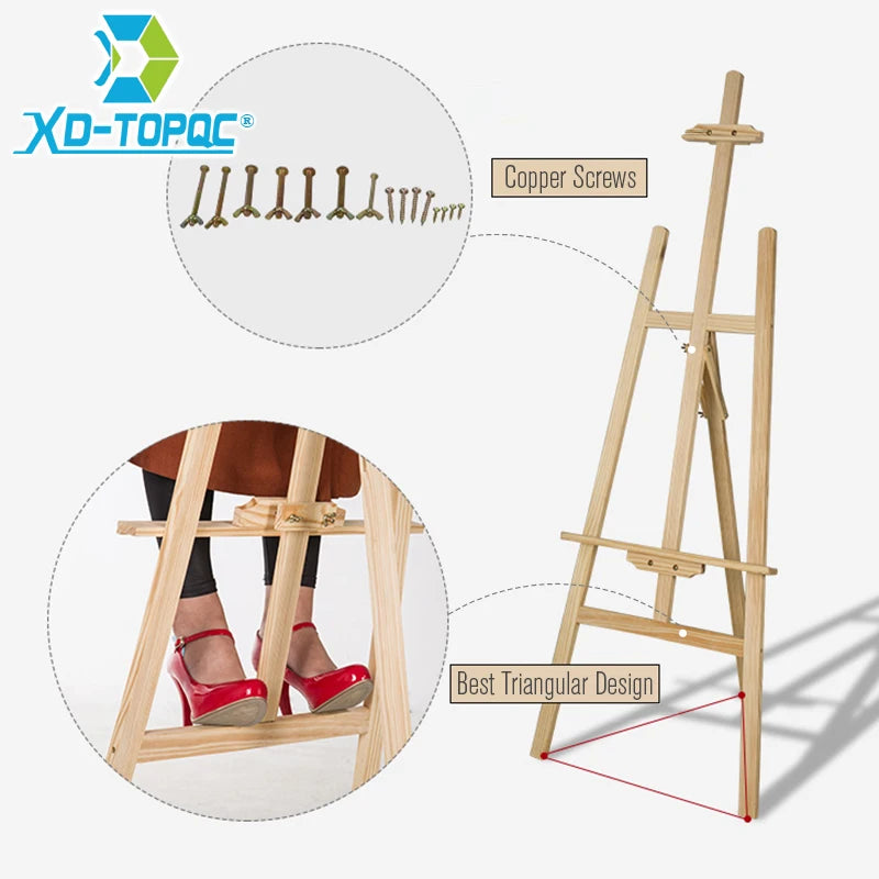 XINDI chevalet de peinture artistique en bois de pin réglable
