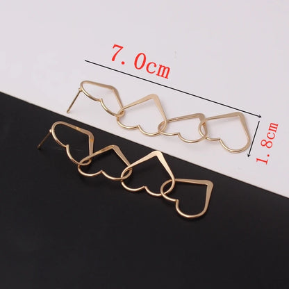 Boucles d'oreilles JODstressen métal multicouches pour femmes, déclaration, document en or,