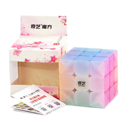 Qiyi Warrior W 3x3x3 Cube de vitesse sans colle Transparent professionnel Cube magique Puzzles jouets éducatifs colorés pour les enfants