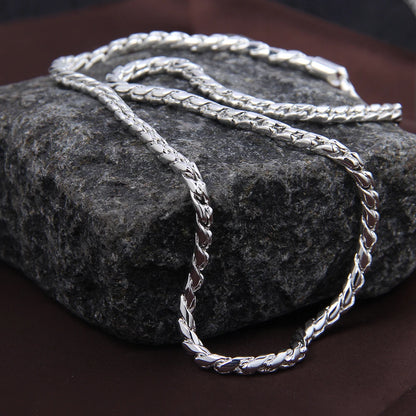 DOTEFFIL 925 argent Sterling 5mm serpent chaîne collier femme homme mode Simple 20 pouces chaîne bijoux