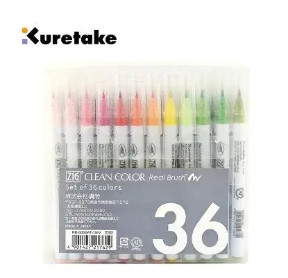 ZIG Kuretake Brosse Stylos Couleur Propre Brosse Réelle Ensemble RB-6000AT Japon