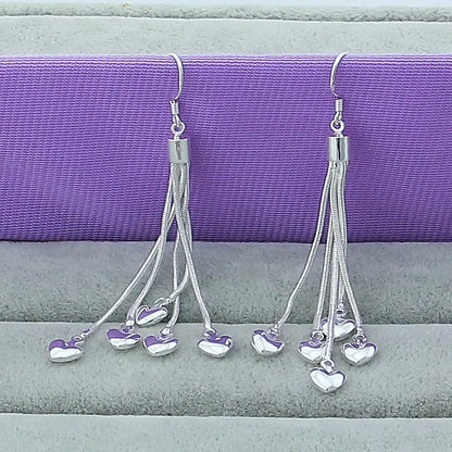 Prix usine ensembles bijoux 925 couleur argent collier Bracelet coeur bijoux ensembles collier Bracelet boucle d'oreille