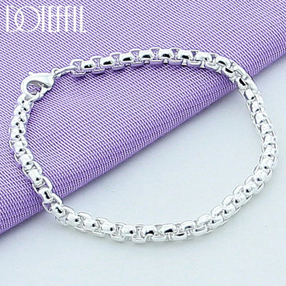DOTEFFIL 925 en argent Sterling 18K or boîte ronde chaîne Bracelet pour les femmes mode charme mariage fiançailles fête bijoux