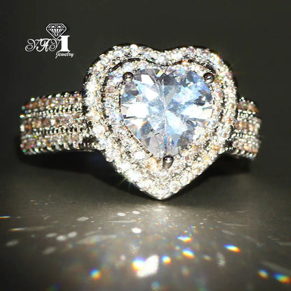 YaYI mode femmes bijoux rose pierre précieuse Zircon CZ couleur argent fiançailles mariage femme anneaux cadeau livraison directe anneaux