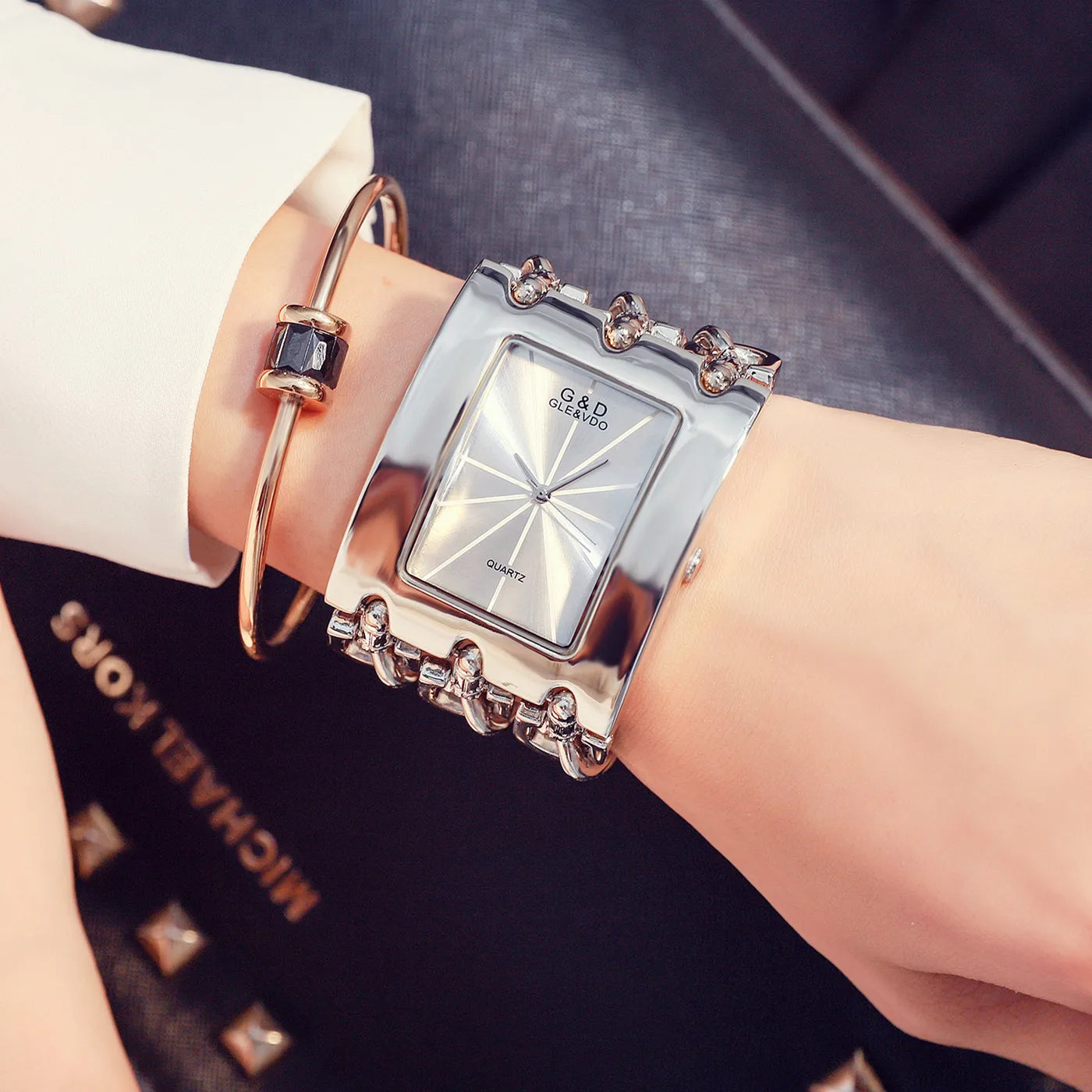 G & D-Montre-bracelet décontractée pour femme, trois JOQuartz,