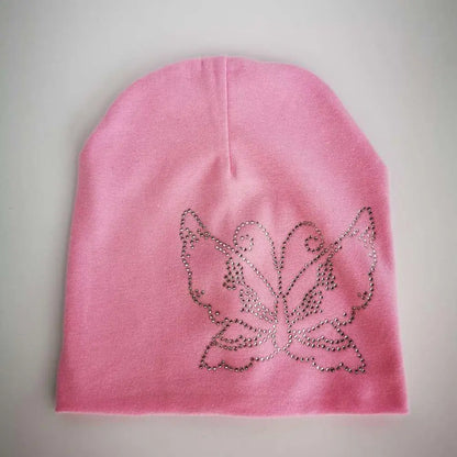Bonnet de princesse en coton avec diamant pour bébé fille et garçon, casquette pour enfant en bas âge, automne