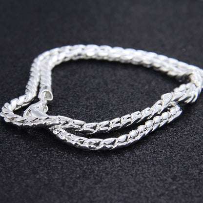 DOTEFFIL 925 argent Sterling 5mm serpent chaîne collier femme homme mode Simple 20 pouces chaîne bijoux