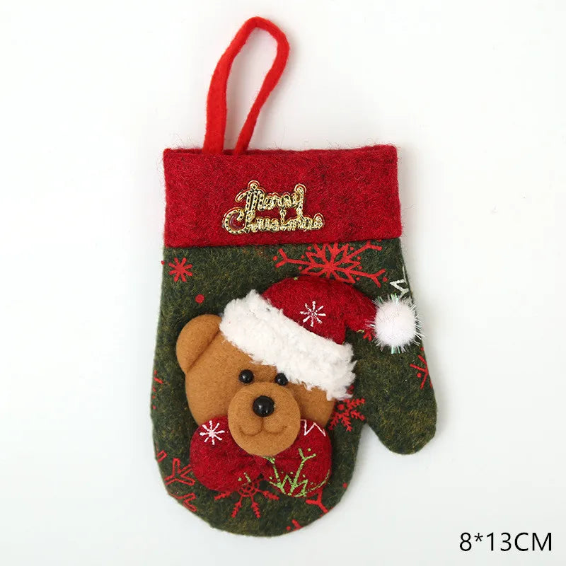 Décorations de Noël de Noel pour la maison, décor de table d'attente, cadeau de Noël du Nouvel An 2021, britannique, fourchette, porte-couteau, sac, 2022