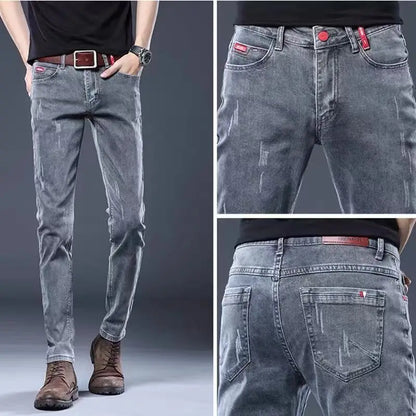 Jean Slim en Denim pour Homme, Pantalon Crayon Décontracté, Nouvelle Collection Printemps et Automne