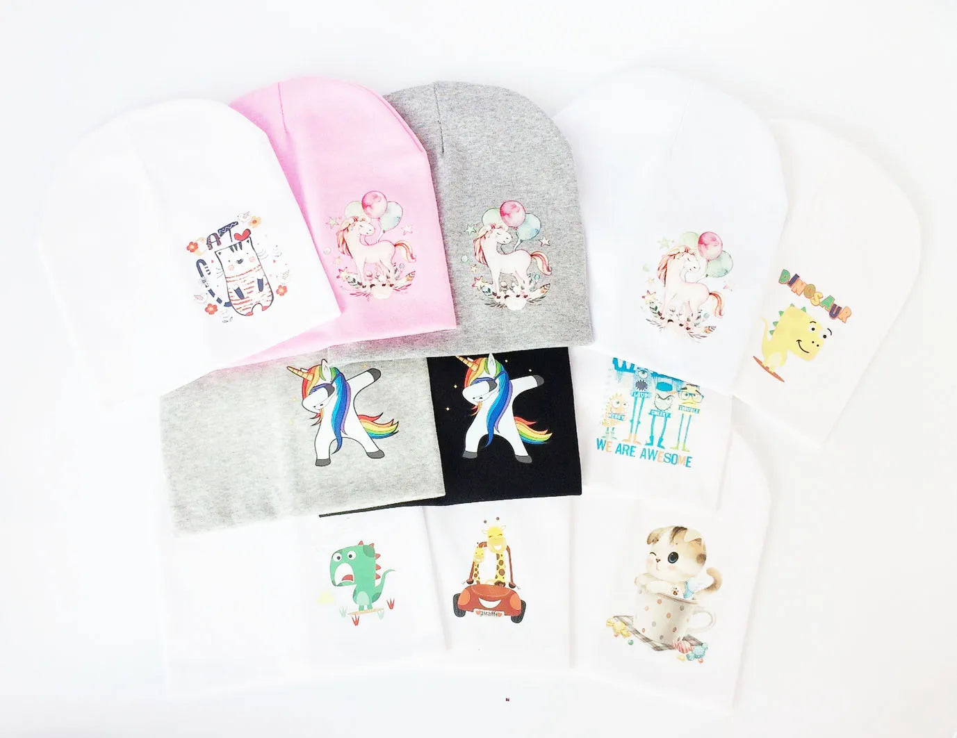 Chapeau de bébé en coton, printemps automne, mode monstre dinosaure licorne, bonnet pour enfants, garçon et fille, chapeau pour enfants