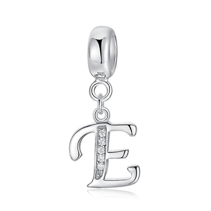 925 argent Sterling breloque perle Vintage Alphabet A-Z lettre pendentif breloques ajustement marque Bracelets colliers femmes bijoux à bricoler soi-même