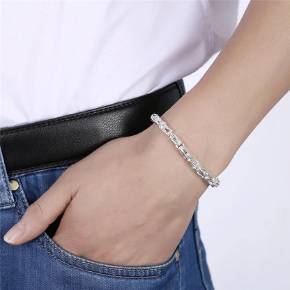 DOTEFFIL 925 argent Sterling/or 18K fermoir à homard Bracelet pour femme homme mode mariage fiançailles bijoux