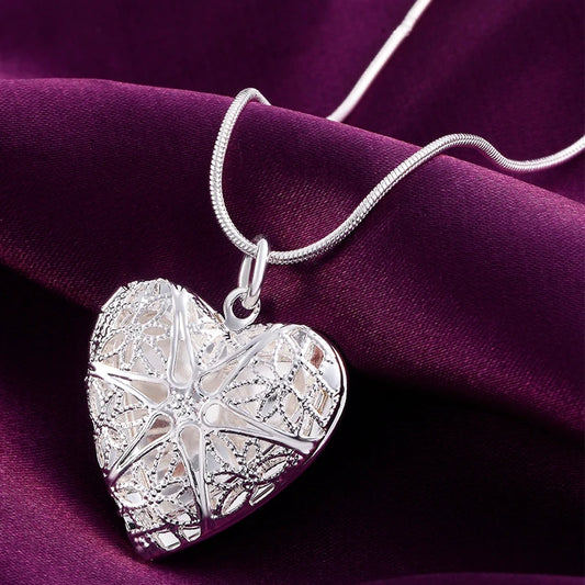 DOTEFFIL – collier avec pendentif cadre Photo en argent Sterling 925, chaîne serpent de 18/20/22/24 pouces pour femme, breloque, bijoux de mariage à la mode