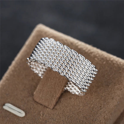 DOTEFFIL 925 en argent Sterling multi-ligne chaîne coeur collier Bracelet réseau anneau pour les femmes de mariage fiançailles fête bijoux