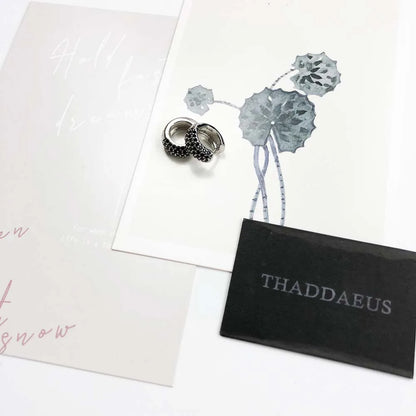 Boucles d'oreilles créoles noires à charnière, bijoux fins Vintage européens pour femmes et hommes, cadeau d'hiver en argent Sterling 925 véritable