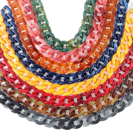 FishSheep-Collier de collier JoChoker en acrylique pour hommes et femmes, Rock Punk, Chunky Curb Optics, Bijoux Boho, 26 couleurs