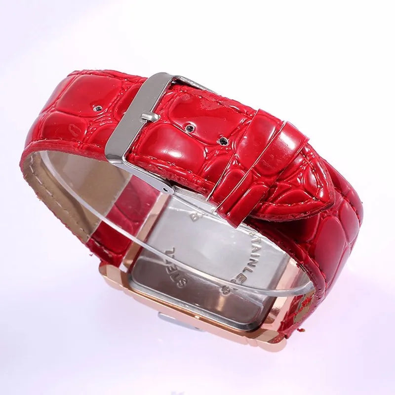 2025 nouvelles montres pour femmes carré or Rose montres de mode en cuir