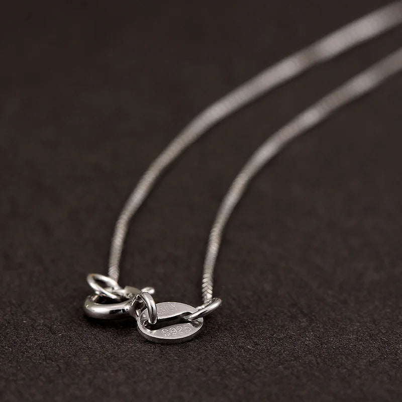 chaîne 35 cm-80 cm 0.65mm mince réel 925 en argent Sterling