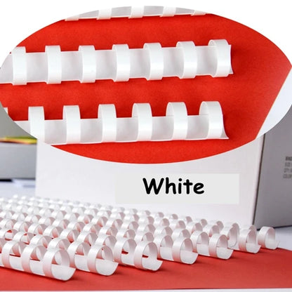 Tabliers de reliure en PVC, 4 couleurs, 100 pièces/boîte, 21 anneaux, 6-16mm, 20-120 feuilles,