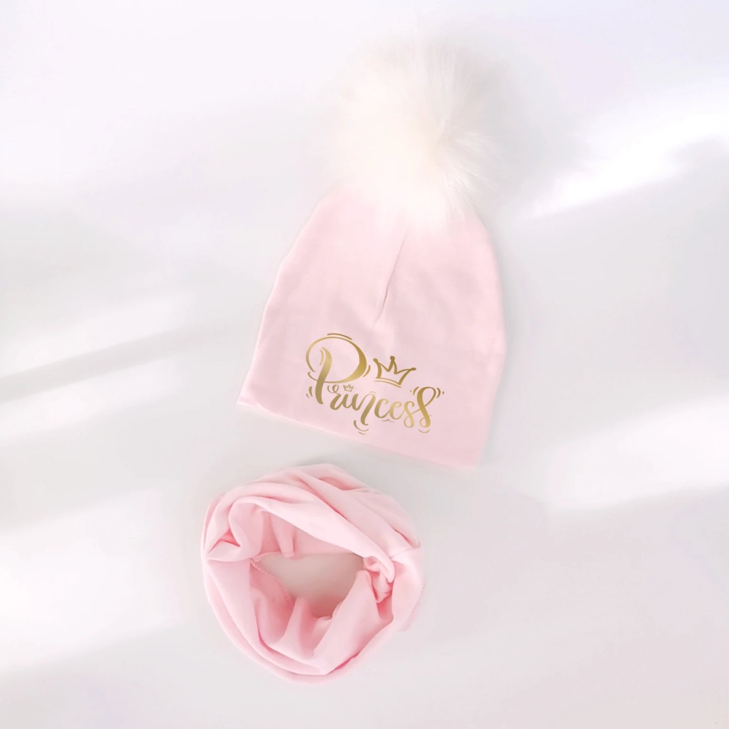 Ensemble de chapeaux pour filles, lettres dorées, princesse, prince, couronne, chapeau pour garçon, bonnet en coton tricoté pour enfants