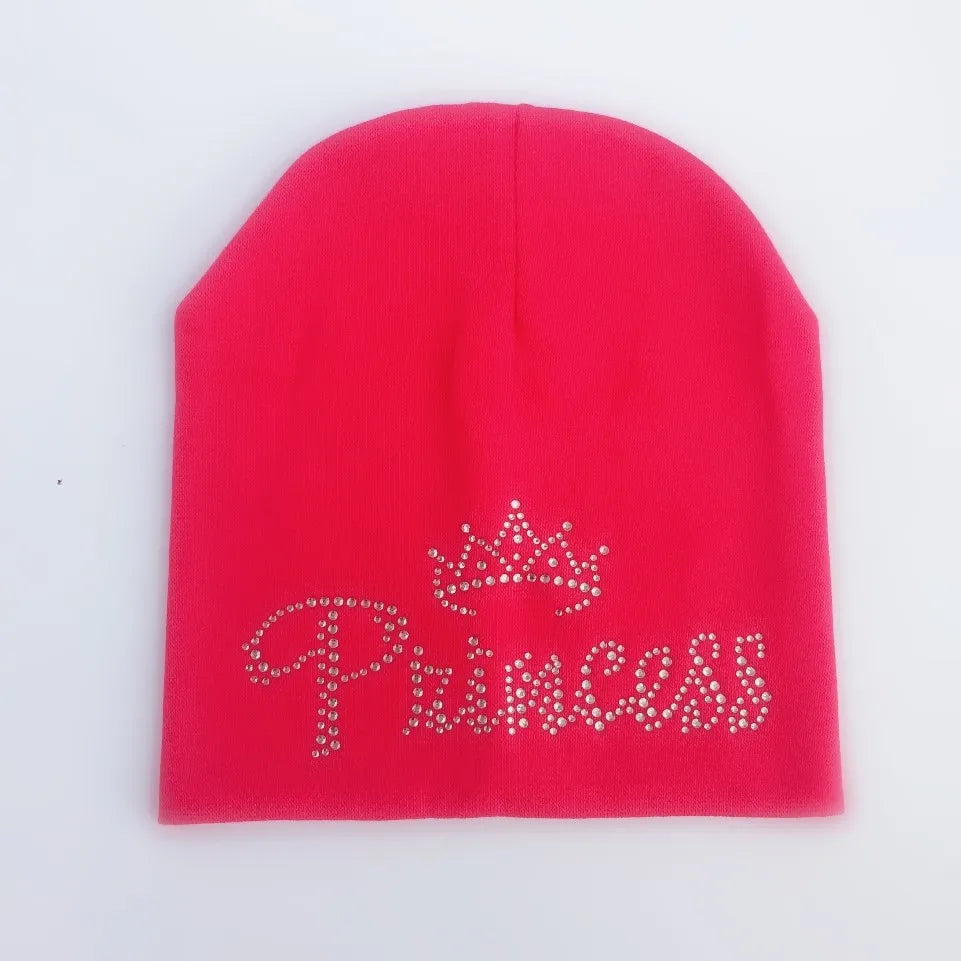 Bonnet de princesse en coton avec diamant pour bébé fille et garçon, casquette pour enfant en bas âge, automne