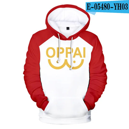 Sweat à capuche à manches longues pour hommes et femmes, impression numérique 3D, Anime Saitama Oppai, mode Harajuku, veste, Costume de Cosplay