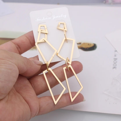 Boucles d'oreilles JODstressen métal multicouches pour femmes, déclaration, document en or,