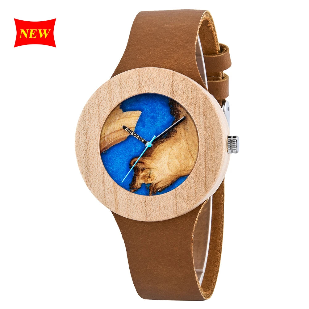 BOBOBIRD-Montre à quartz en bois pour hommes et femmes, bracelet en bois de marque supérieure,