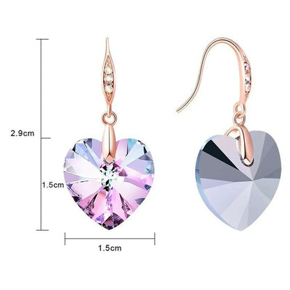 Boucles d'oreilles longues à crochet en Zircon Rose, bijoux en or Rose,
