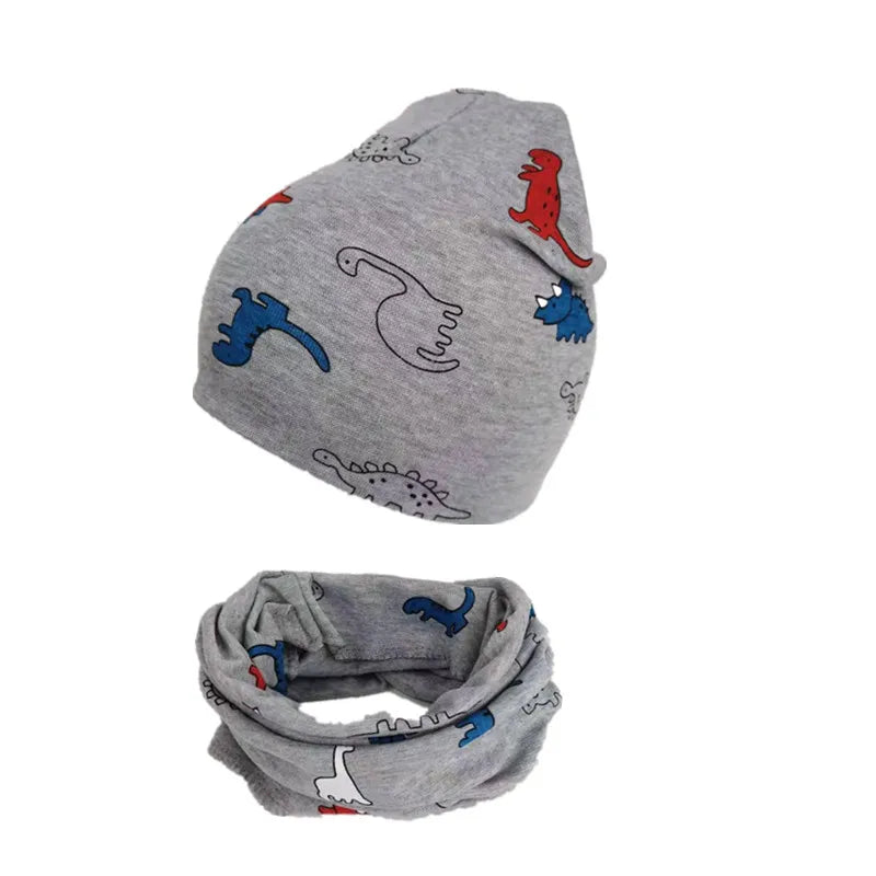 Chapeau pour enfants, automne et hiver, motif dinosaure, bonnet, écharpe, ensemble d'accessoires de photographie