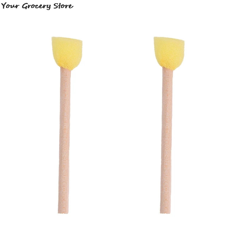 5 pièces manche en bois éponge pinceau enfants enfants fleur Graffiti Art dessin peinture jouets outil école papeterie fournitures