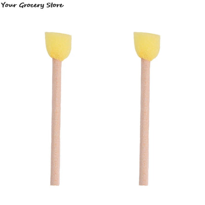 5 pièces manche en bois éponge pinceau enfants enfants fleur Graffiti Art dessin peinture jouets outil école papeterie fournitures