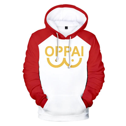 Sweat à capuche à manches longues pour hommes et femmes, impression numérique 3D, Anime Saitama Oppai, mode Harajuku, veste, Costume de Cosplay