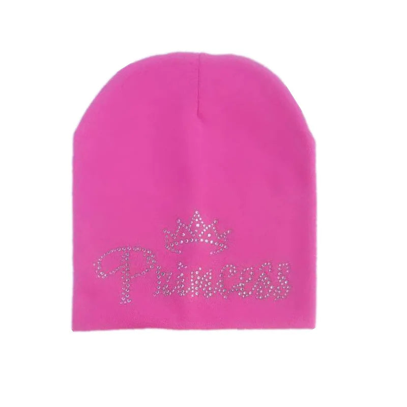 Bonnet de princesse en coton avec diamant pour bébé fille et garçon, casquette pour enfant en bas âge, automne